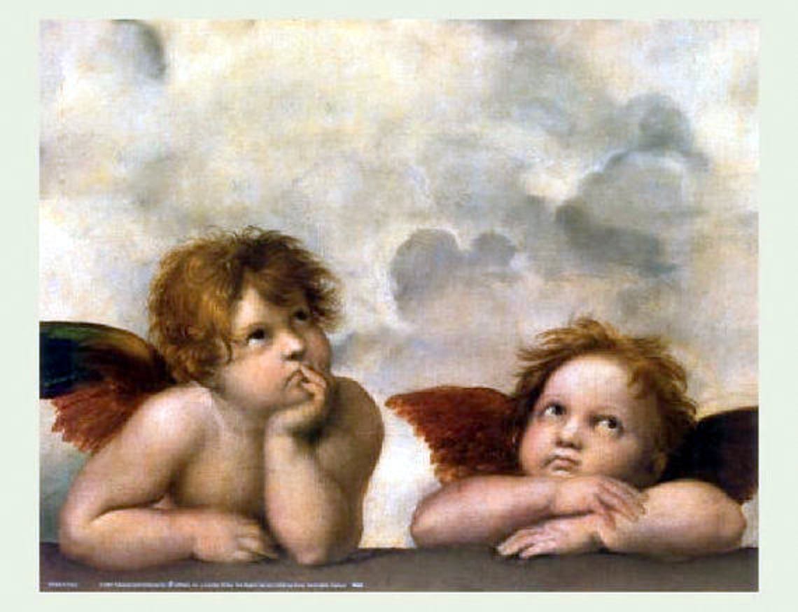 Angels Cherubs Detail of Sistine Chapel Madonna 1514 Etsy