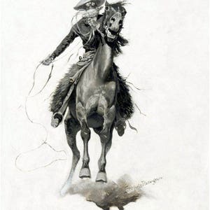 Cow Puncher, by Frederic Remington  1901,Cowboy western art, Old West art, antique art, canvas art print, fine art print, southwest art,