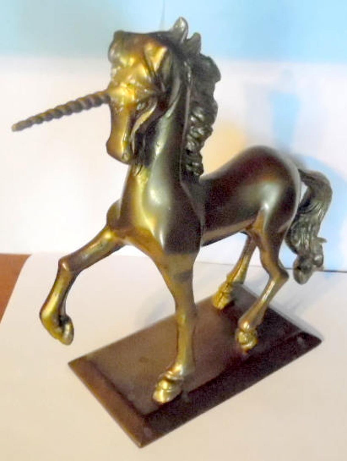 Solid Brass Unicorn 1982 Enesco. Vintage Brass Unicorn Solid Etsy
