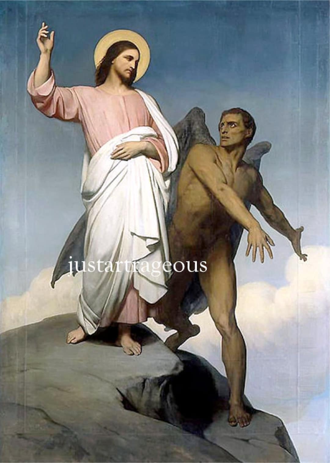 Ary Scheffer, the Temptation of Christ, 1854, Jesus Vs. Satan, Gospel  Stories, Jesus Fighting Demon, Religious Art, Cotton Canvas Print - Etsy