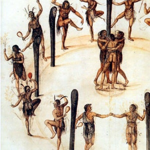 North Carolina-algonkin Ritual by John White-1585, Antique Native ...