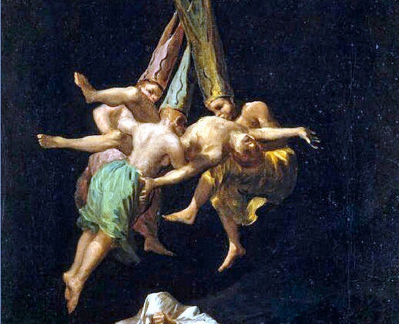 Witches Flight by Francisco Goya 1798 Antique Art Print Etsy Bruja disfraces brujas sapatos bruxa bruxas gorro wreaths calabazas gardine haloween krnze chapus hte einrichtungsideen 1950er hexe carnaval tul istrisholehah