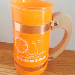 Vintage Orange (juice) mug, a souvenir of Florida, orange juice glass, Florida souvenirs