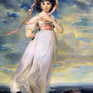 Pinkie, by Thomas Lawrence dated 1794. 11 x 14” canvas art print~  Antique art prints, you frame it!