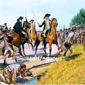 Revolutionary War, George Washington, battle print, war art, battle prints, historical art, US history 11 x 14”  premium poster  paper