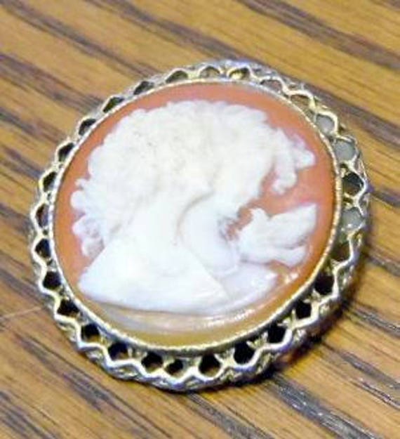 Large round double cameo with little white bird CAMEO on a | Etsy