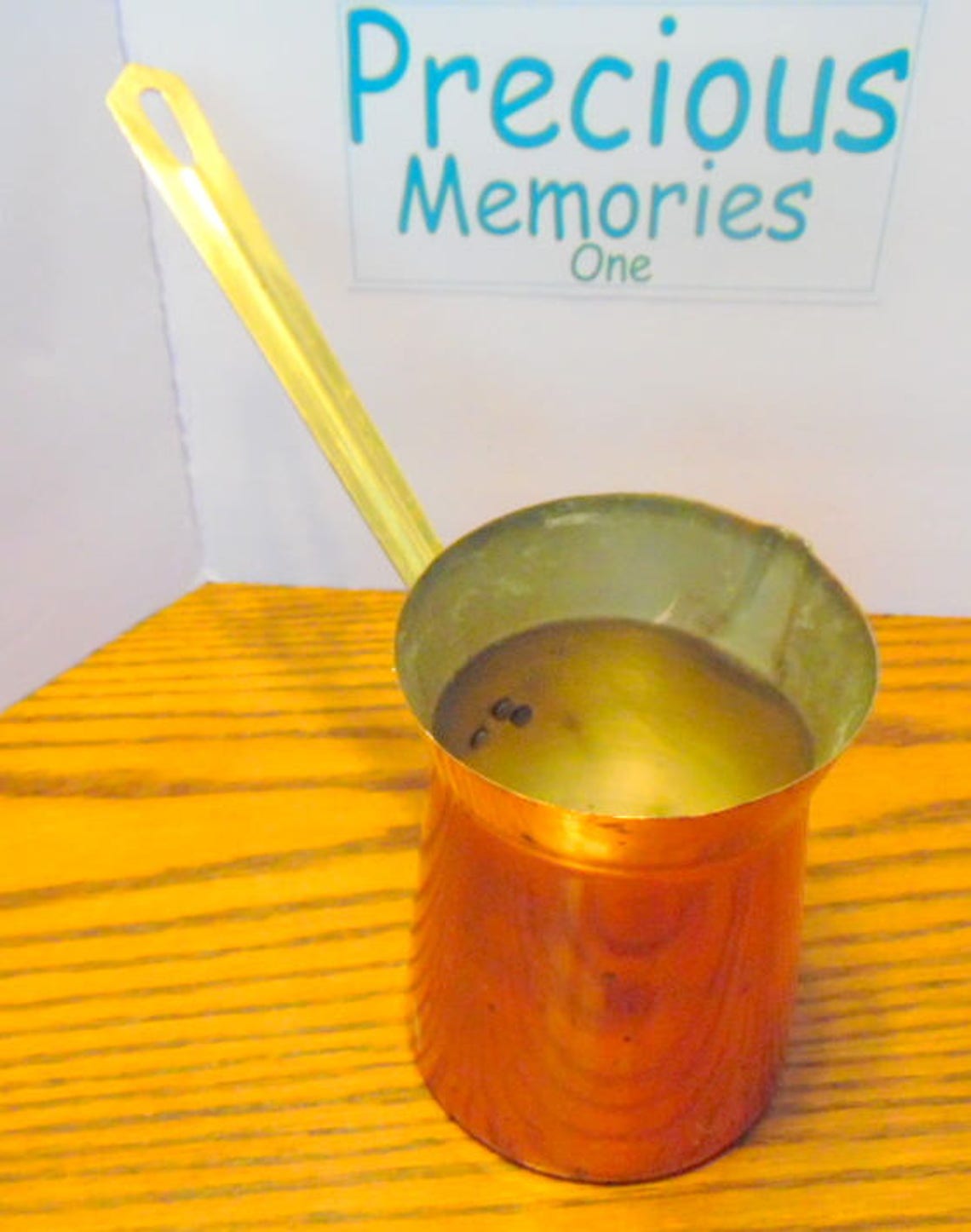 Vintage COPPER melting pot with pour spout brass handle. Etsy