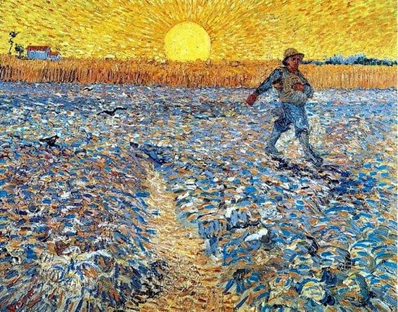 Vincent Van Gogh-the Sower. Antique Art Print, Famous Artists