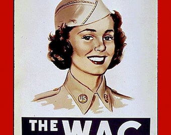 The WAC, WWII Women's Army Corps, Good Solider, Patriotic, Advertisement, WWII enlistment poster, womens army, premium poster, war poster