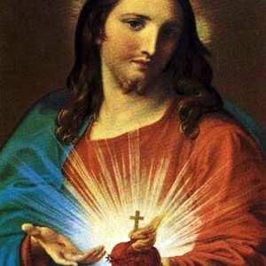 Batoni-The sacred heart of Jesus, 1767. Antique religious art, portrait of Jesus Christ, catholic art, canvas art prints