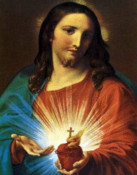 Batoni The Sacred Heart Of Jesus 1767 Antique Religious Art Etsy