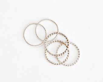 Sterling Silver Twisted Wire Stacking Rings