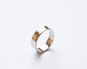 Sterling Silver or 14K Gold Hammered Ring