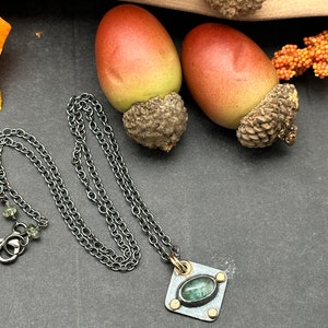 Dainty Green Tourmaline Artisan Necklace