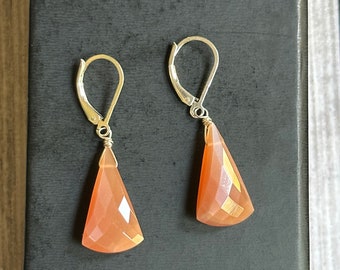 Peach Moonstone Earrings