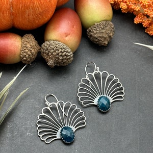 Neon Blue Apatite Artisan Earrings