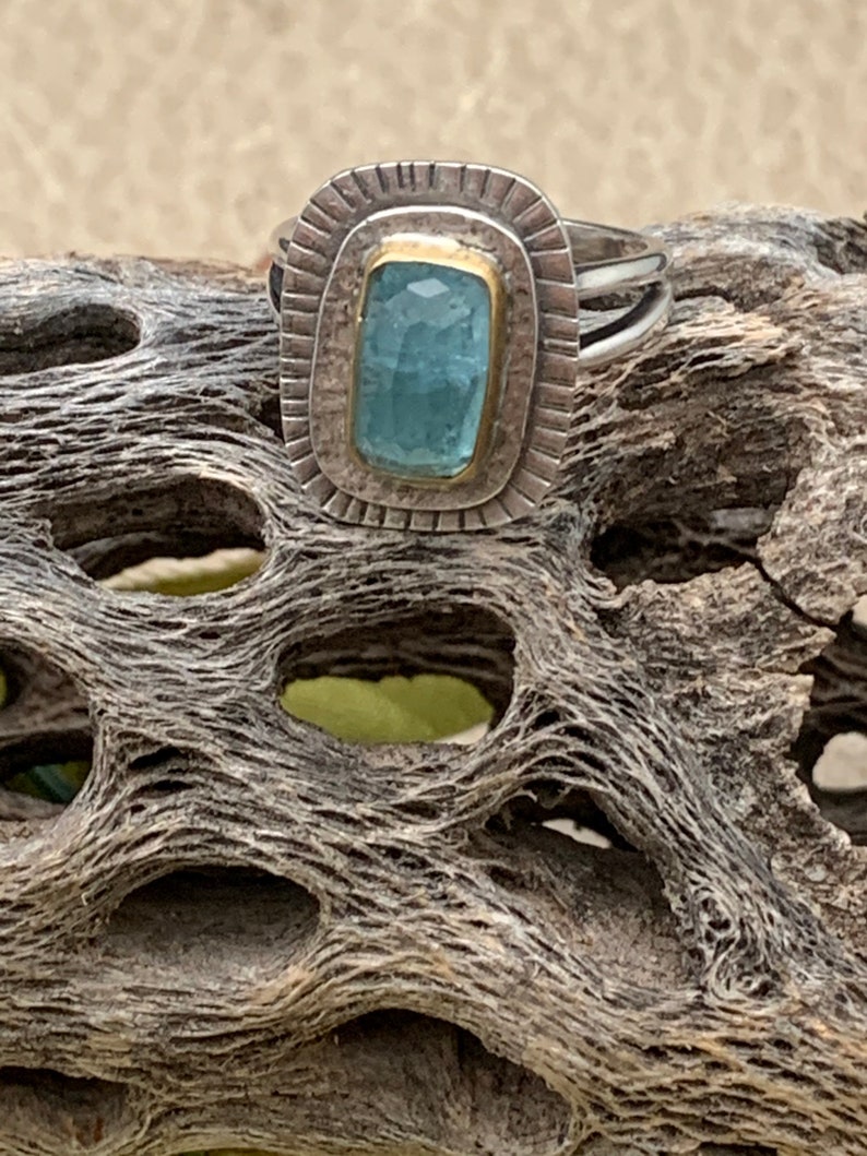 Indicolite Blue Tourmaline Statement Ring image 3