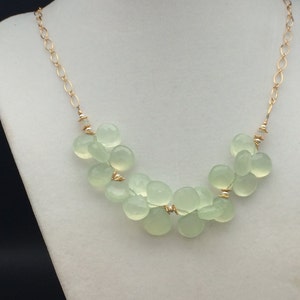 Green Chalcedony and Opal Necklace