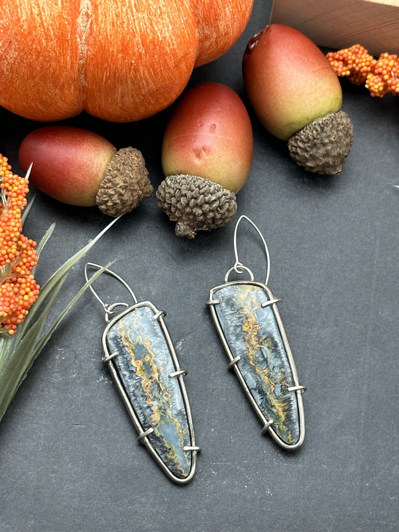 Flow Jasper Lava Flow Jasper Artisan Earrings - Etsy