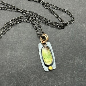 Dainty Green Tourmaline Artisan Necklace