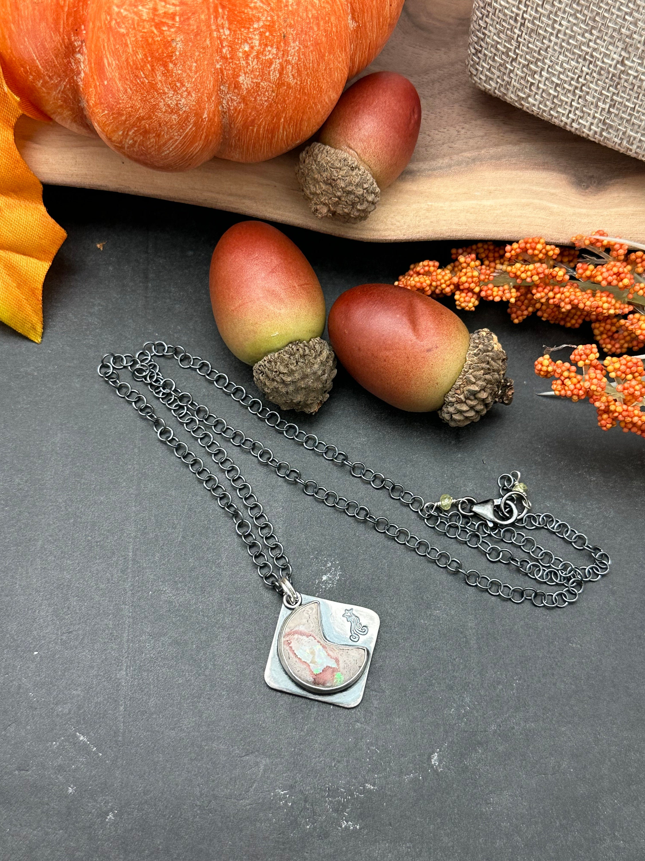 Cantera Opal Moon Necklace - Etsy