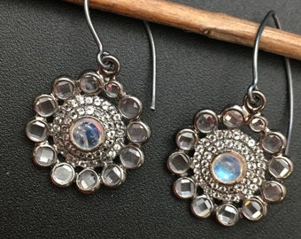 Rainbow Moonstone Statement Earrings