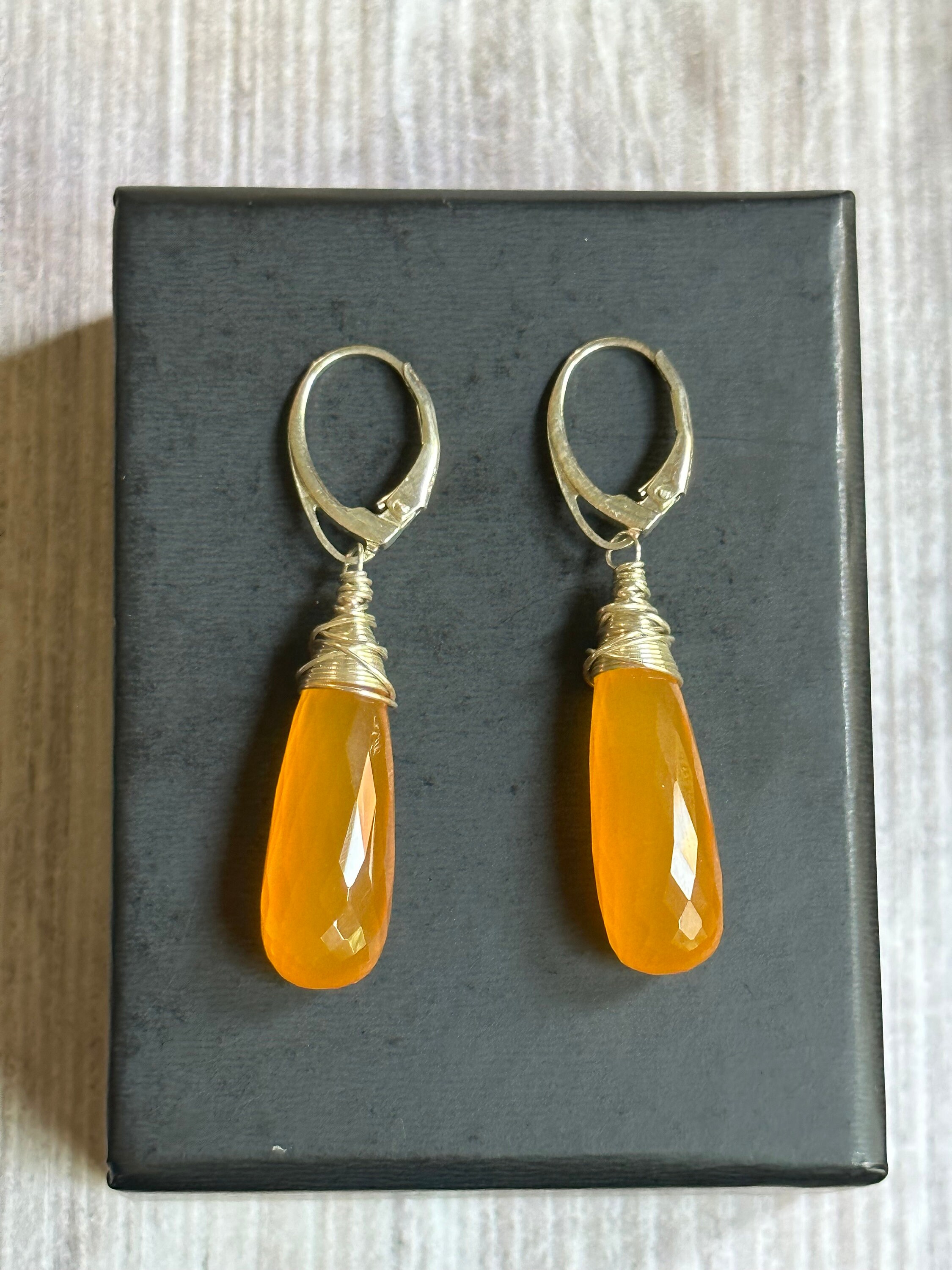 Fanta Orange Chalcedony Earrings