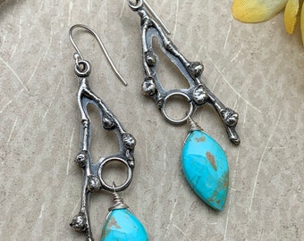 Kingman Turquoise Twig Earrings