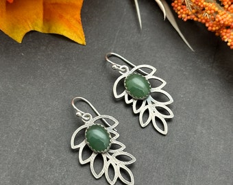 Jade Leaf Earrings