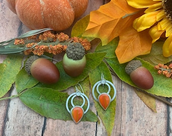 Orange Rosarita Gold Earrings