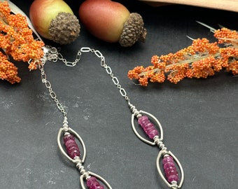 Pink Sapphire Multi Stone Necklace
