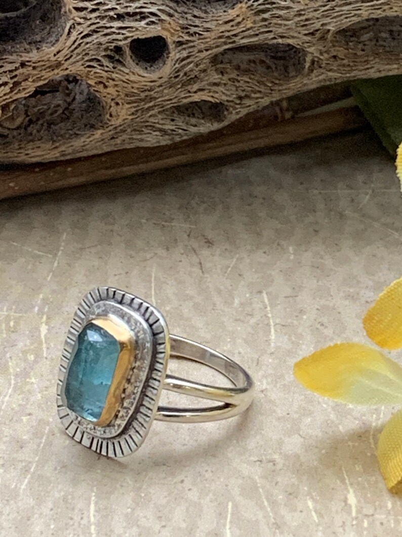 Indicolite Blue Tourmaline Statement Ring image 5