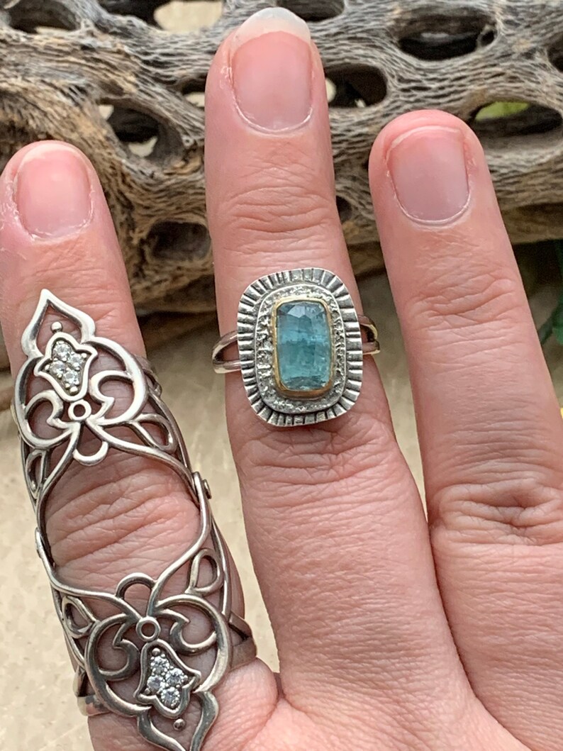 Indicolite Blue Tourmaline Statement Ring image 4