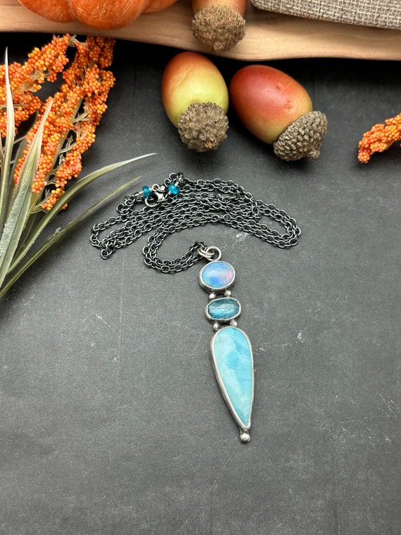Larimar, Opal, and Kyanite Artisan Totem Necklace - Etsy