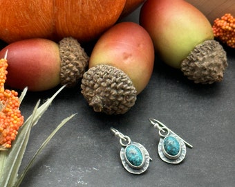 Dainty Sonoran Blue Jay Turquoise Earrings