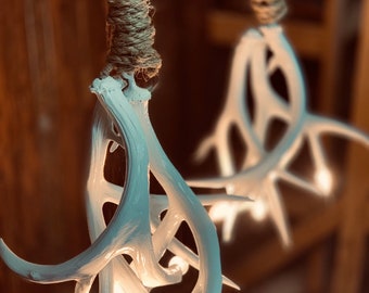 Real antler modern farmhouse pendant lights matching!