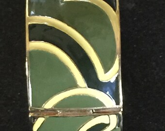 Terrific Enameled Bangle Bracelet