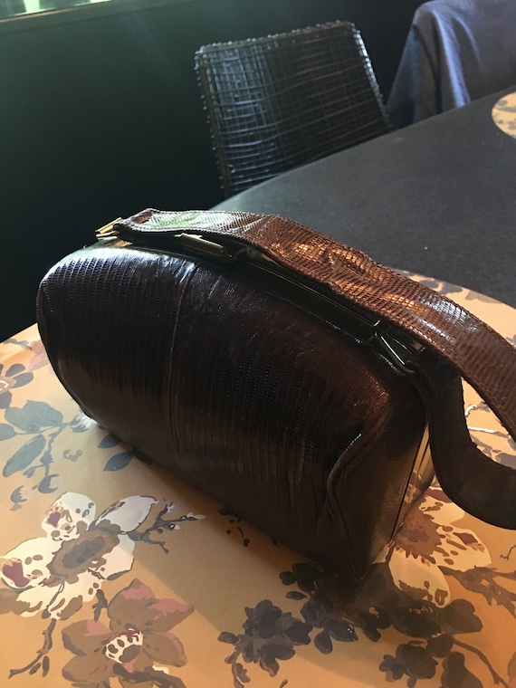 Vintage Brown Snakeskin Handbag