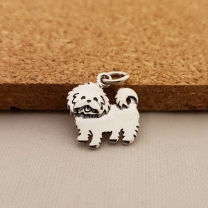 Sterling Silver Maltese Charm, Puppy Charm, Shih Tzu Charm, Doggy Charm, Maltese Puppy, Terrier Charm, Small Pup Charm, Dog Lover, Maltese