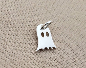 Sterling Silver Ghost Charm, Ghost Charm,Spooky Charm, Halloween Charm, Specter Charm, Ghostly Jewelry, Ghost Earrings, Ghost Necklace,Ghost