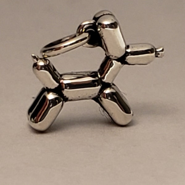 Sterling Silver Balloon Dog Charm, Sterling Silver Balloon Animal Charm, Balloon Animal Charm, Balloon Animal, Birthday Charm, Balloon Dog,