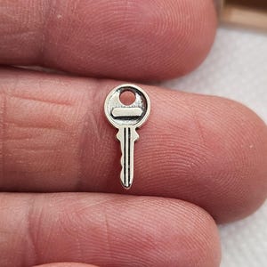 Mini Sterling Silver Key Charm,Tiny Silver Key, Miniature House Key, Vintage Style Small Key Charm,Silver Key, Miniature Sterling Silver Key