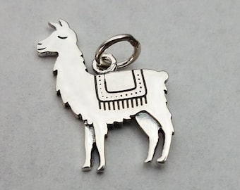 Sterling Silver Llama Charm, Alpaca Charm, Llama Jewelry, Silver Animal Charm, Bali Silver Llama Charm for Jewelry Making, Llama Necklace