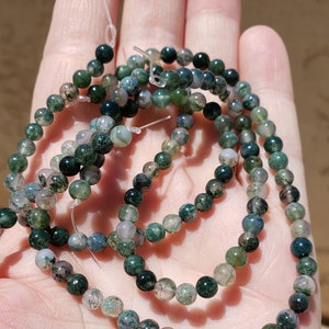 2 Strands 8 inch  Round Moss Agate Beads,Moss Agate Gemstone Beads,Moss Beads, Moss Jewelry Making,Round Agate Beads,Moss Agate Stones