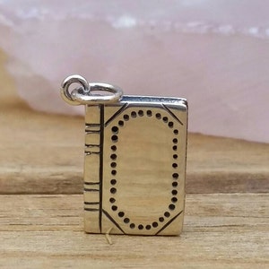 Sterling Silver Realistic Book Charm, Book Lover, Book Charm, Book Charm Necklace, Book Charm Bracelet, 3D Book Charm,Silver Charm Bracelet