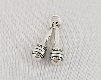 3D Maracas Charmt Sterling Silver 3D Maracas Charmt Sterling Silver