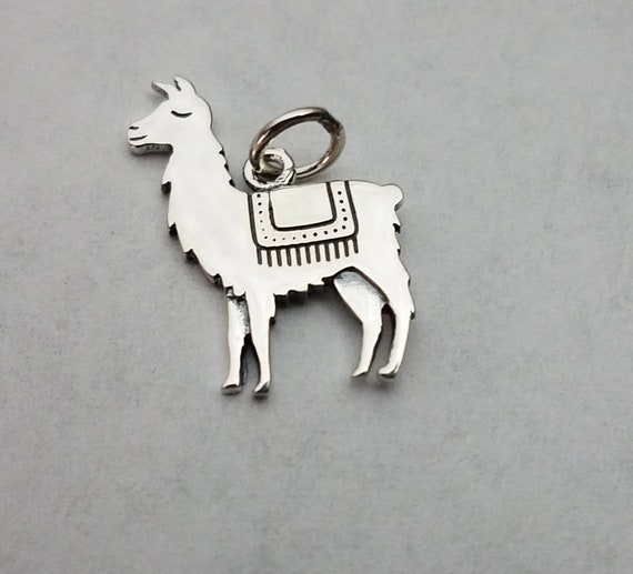Llama Charm Sterling Silver Antiqued Finish 3D Llama Charm Sterling Silver Antiqued Finish 3D