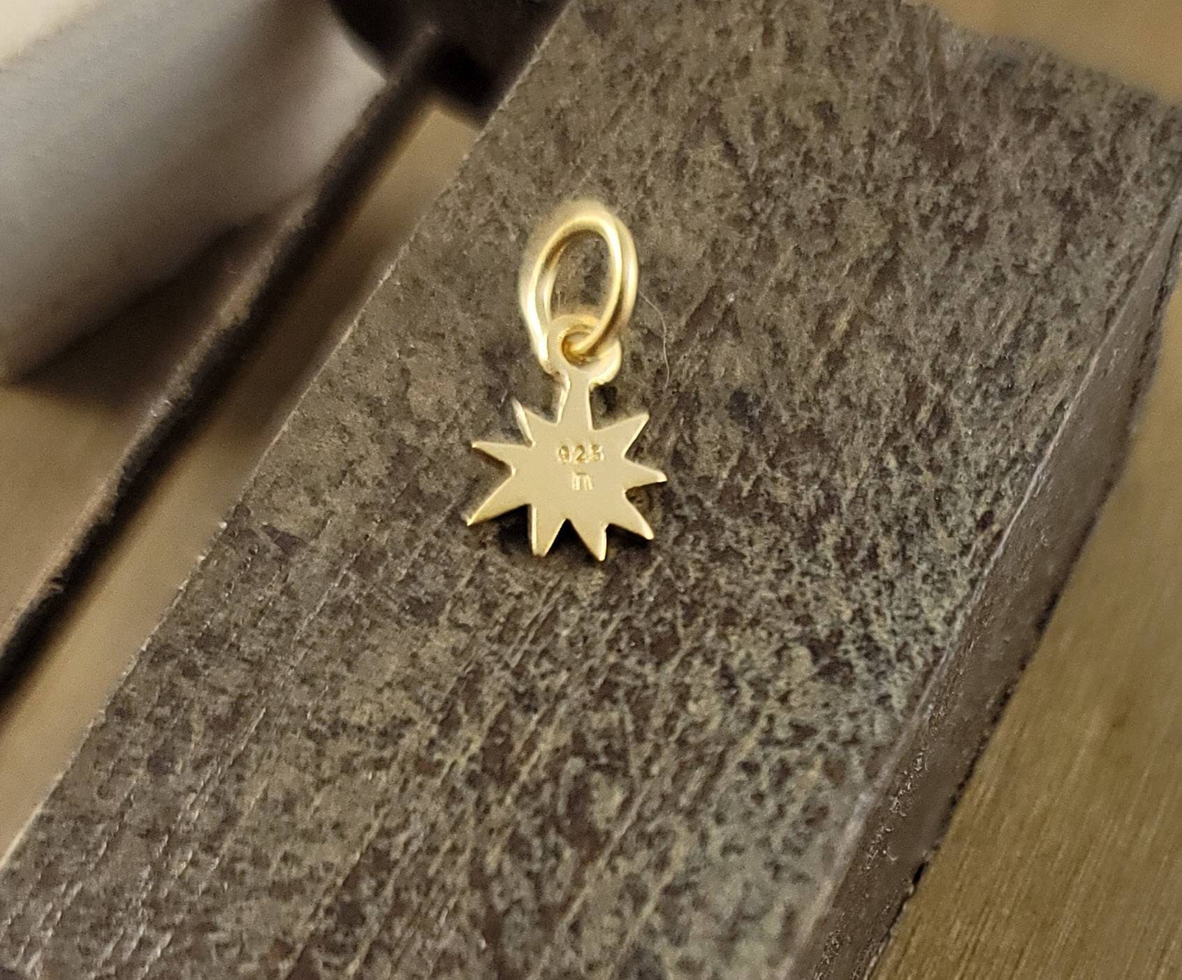 Tiny 24k Gold Plated Starburst Charmcelestial Charmsilver | Etsy