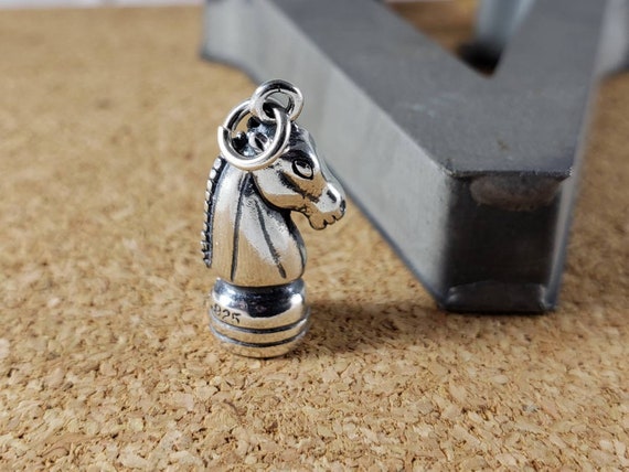 Knight Chess Piece Charm Sterling Silver Knight Chess Piece Charm Sterling Silver