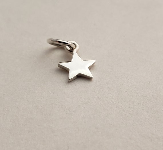 Tiny Sterling Silver Star Charm, Silver Star,Celestial Charm, Tiny Charm,Silver Star, Moon and Stars, Astronomy Jewelry, Astrological Charm